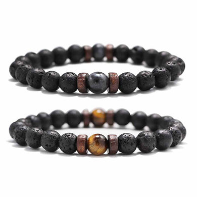 Fashion Lava Stone Bracelet Men Natural Moonstone Bead Chakra Bracelet Male Charm Diffuser Bracelets Heren Armband Jewelry Gift