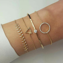 Load image into Gallery viewer, 31 Styles Boho Mixed Leaves Letter Map Geometric Crystal Infinity  Pentagram Shell Multi-layer Chain Bracelet Women Wholesale