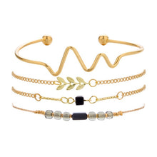 Load image into Gallery viewer, 31 Styles Boho Mixed Leaves Letter Map Geometric Crystal Infinity  Pentagram Shell Multi-layer Chain Bracelet Women Wholesale