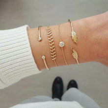 Load image into Gallery viewer, 31 Styles Boho Mixed Leaves Letter Map Geometric Crystal Infinity  Pentagram Shell Multi-layer Chain Bracelet Women Wholesale