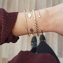 Load image into Gallery viewer, 31 Styles Boho Mixed Leaves Letter Map Geometric Crystal Infinity  Pentagram Shell Multi-layer Chain Bracelet Women Wholesale