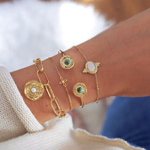 Load image into Gallery viewer, 31 Styles Boho Mixed Leaves Letter Map Geometric Crystal Infinity  Pentagram Shell Multi-layer Chain Bracelet Women Wholesale