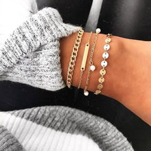 Load image into Gallery viewer, 31 Styles Boho Mixed Leaves Letter Map Geometric Crystal Infinity  Pentagram Shell Multi-layer Chain Bracelet Women Wholesale