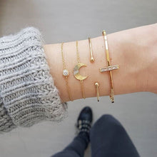 Load image into Gallery viewer, 31 Styles Boho Mixed Leaves Letter Map Geometric Crystal Infinity  Pentagram Shell Multi-layer Chain Bracelet Women Wholesale