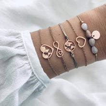 Load image into Gallery viewer, 31 Styles Boho Mixed Leaves Letter Map Geometric Crystal Infinity  Pentagram Shell Multi-layer Chain Bracelet Women Wholesale