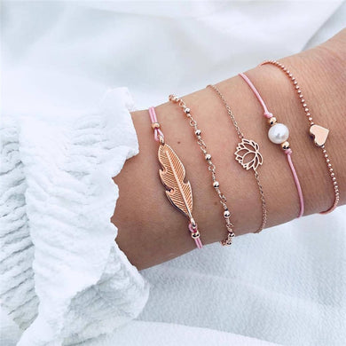 ABDOABDO Charm Bracelets for Women Vintage Friendship Bracelets Bohemian Bead Bracelet Femme Snap Button Jewelry Gifts for Women