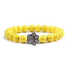 Load image into Gallery viewer, Men Natural Volcanic Stone Bracelet Sliver Cat Paw Black Lava Turquoises Beaded Bracelets Bangles Women Yoga Fashion Jewelry